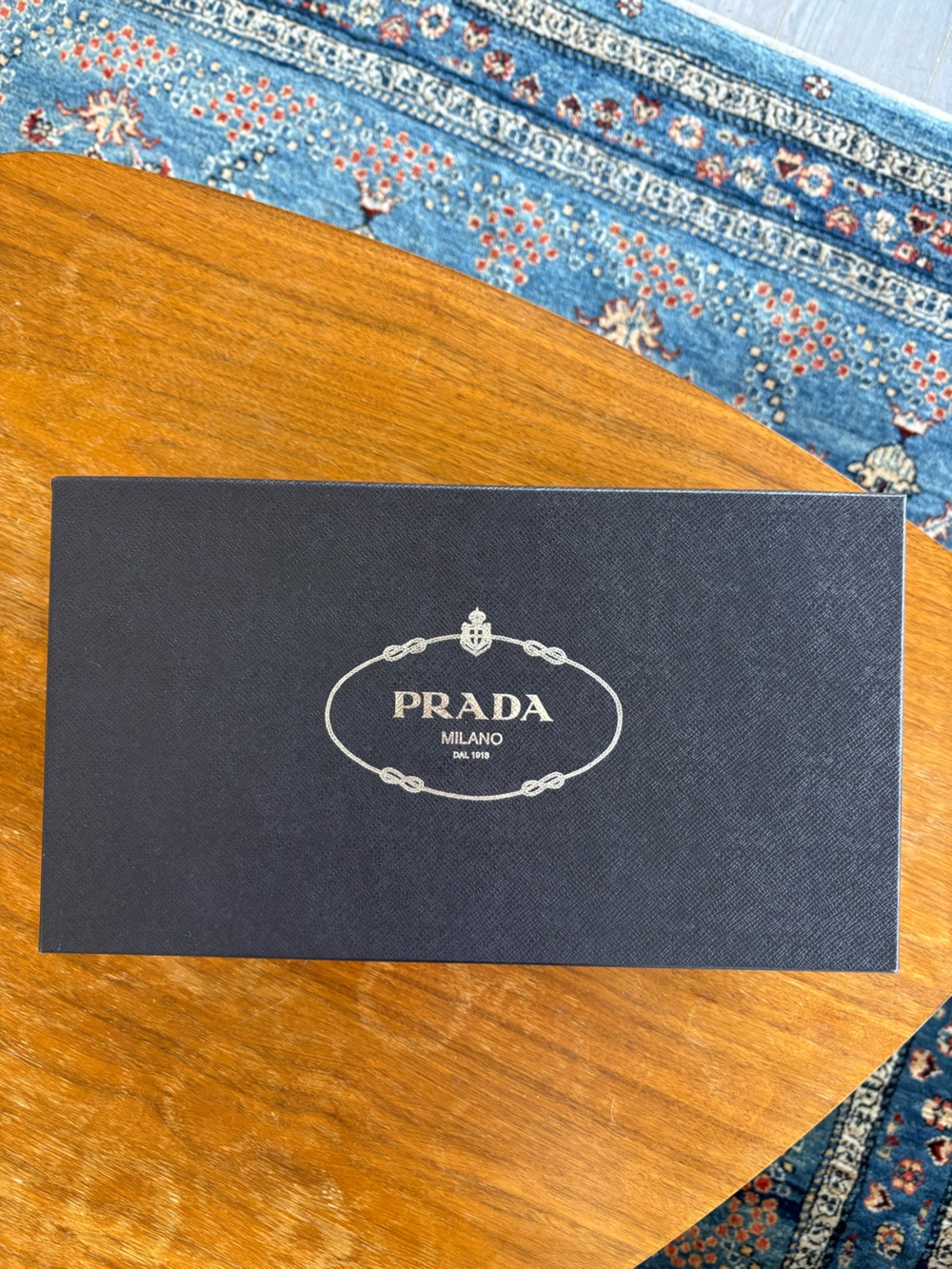 Prada Milano Navy Gift Box with Silver Logo